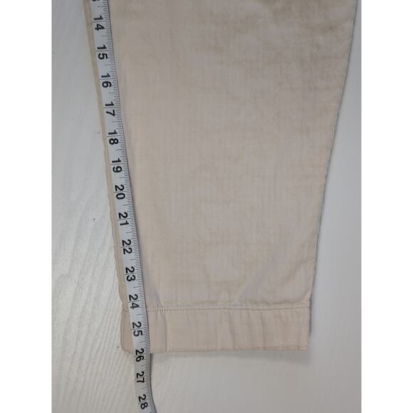 LOFT Pull On Pants Women’s Large Beige Paperbag Waist Casual Lightweight Cotton - Picture 10 of 16